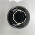 Japanese Porcelain Lidded Bowl Owan Vtg Kyo Yaki Kiyomizu Yaki Crane Black PX754