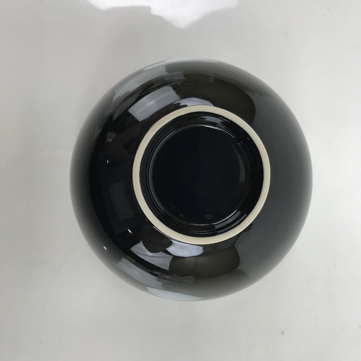 Japanese Porcelain Lidded Bowl Owan Vtg Kyo Yaki Kiyomizu Yaki Crane Black PX754