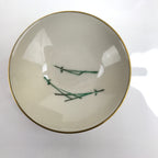 Japanese Porcelain Lidded Bowl Owan Vtg Kyo Yaki Kiyomizu Yaki Crane Black PX754
