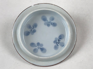 Japanese Porcelain Lidded Teacup Chawan Vtg Blue Flowers Pottery Yunomi TC386