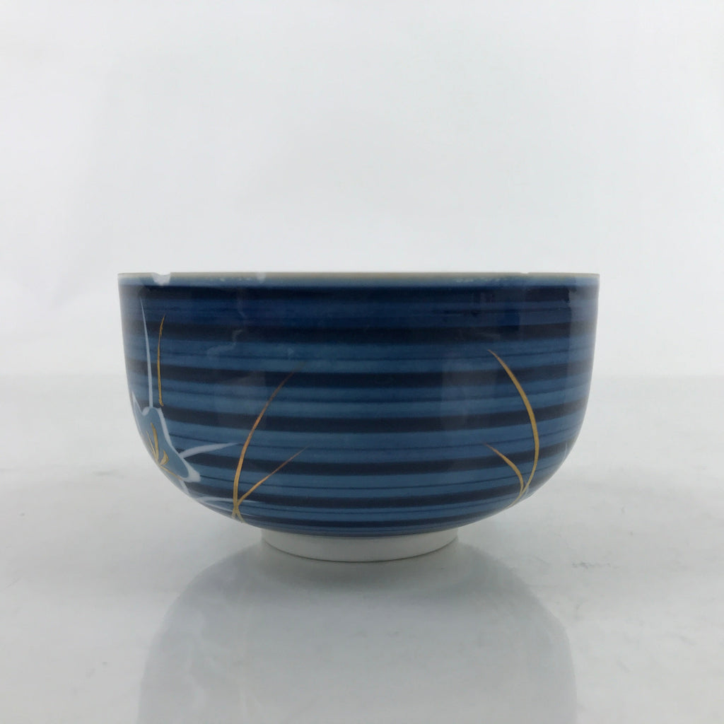 Japanese Porcelain Lidded Teacup Vtg Kikyo Balloon Flower Yunomi Blue TC502
