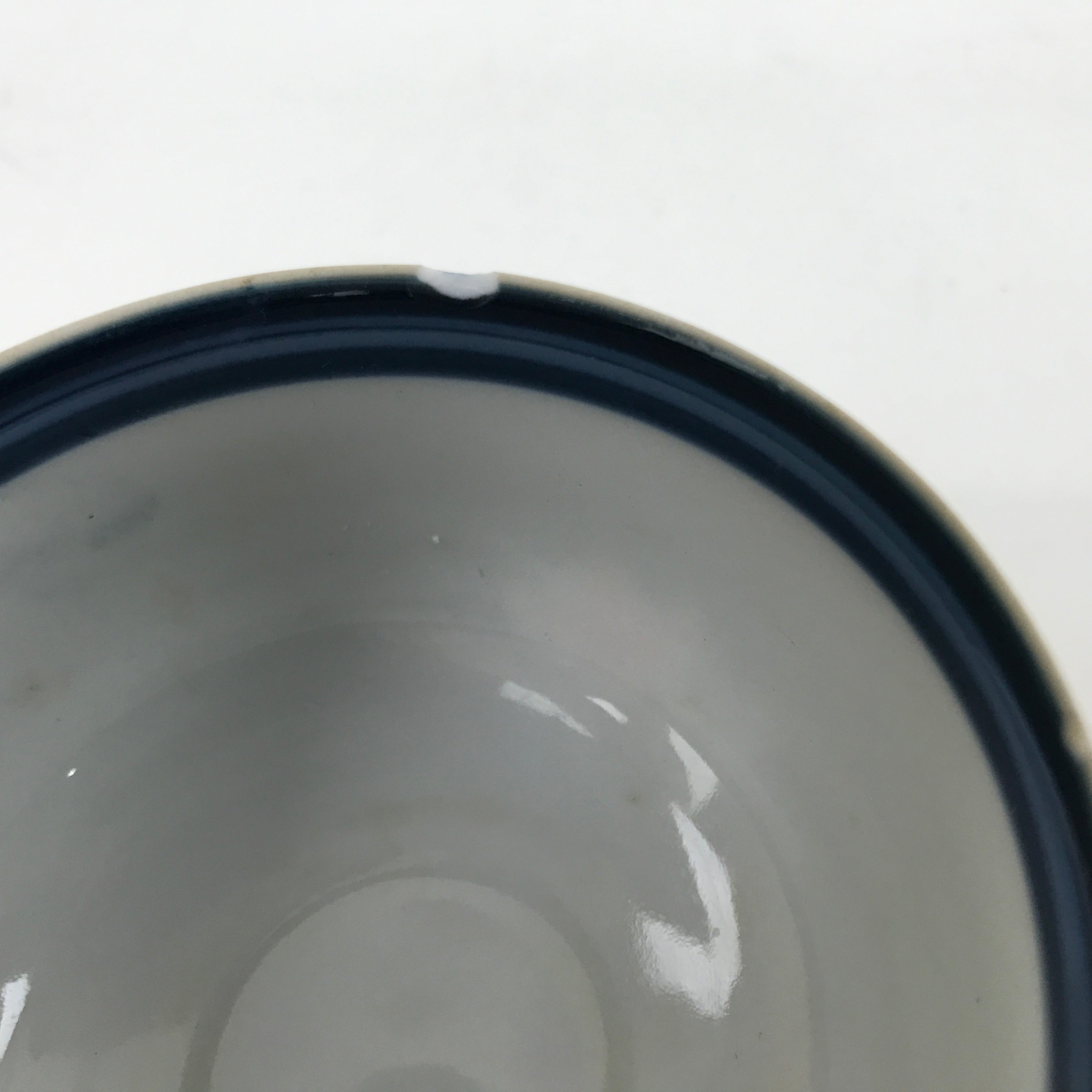 Japanese Porcelain Lidded Teacup Vtg Kikyo Balloon Flower Yunomi Blue TC502