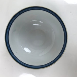 Japanese Porcelain Lidded Teacup Vtg Kikyo Balloon Flower Yunomi Blue TC504