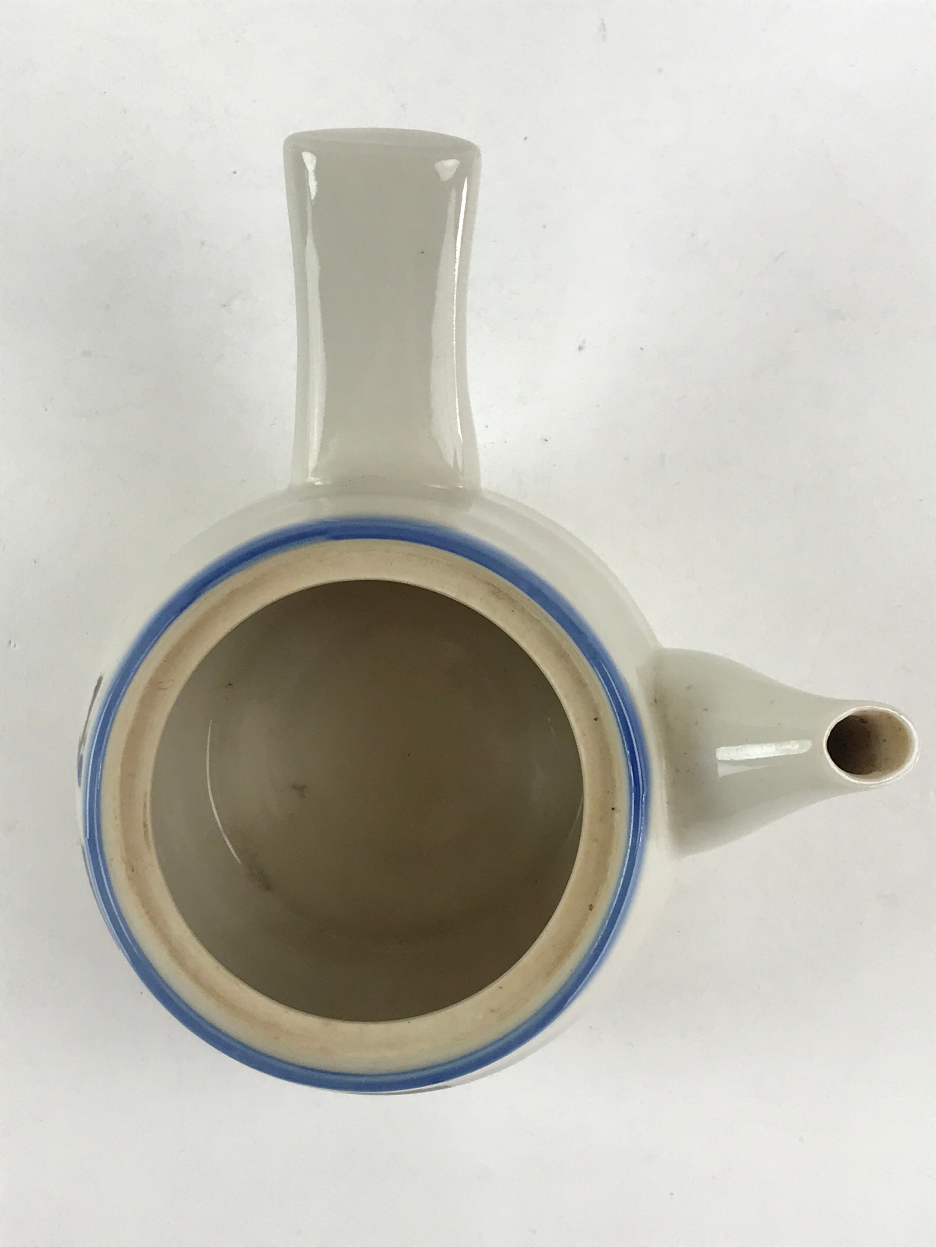 Japanese Porcelain Lidded Teapot Kyusu Pottery Sencha Plum Blossom White PY449
