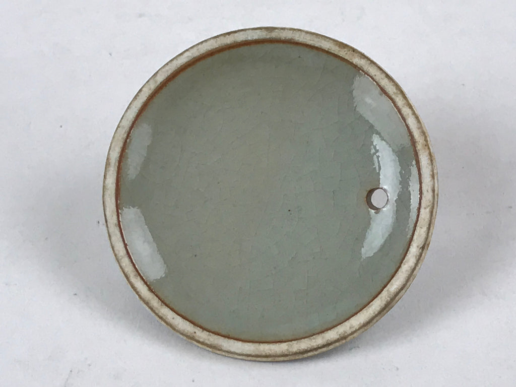Japanese Porcelain Lidded Teapot Vtg Kyusu Light Green Crackle Glaze PY493