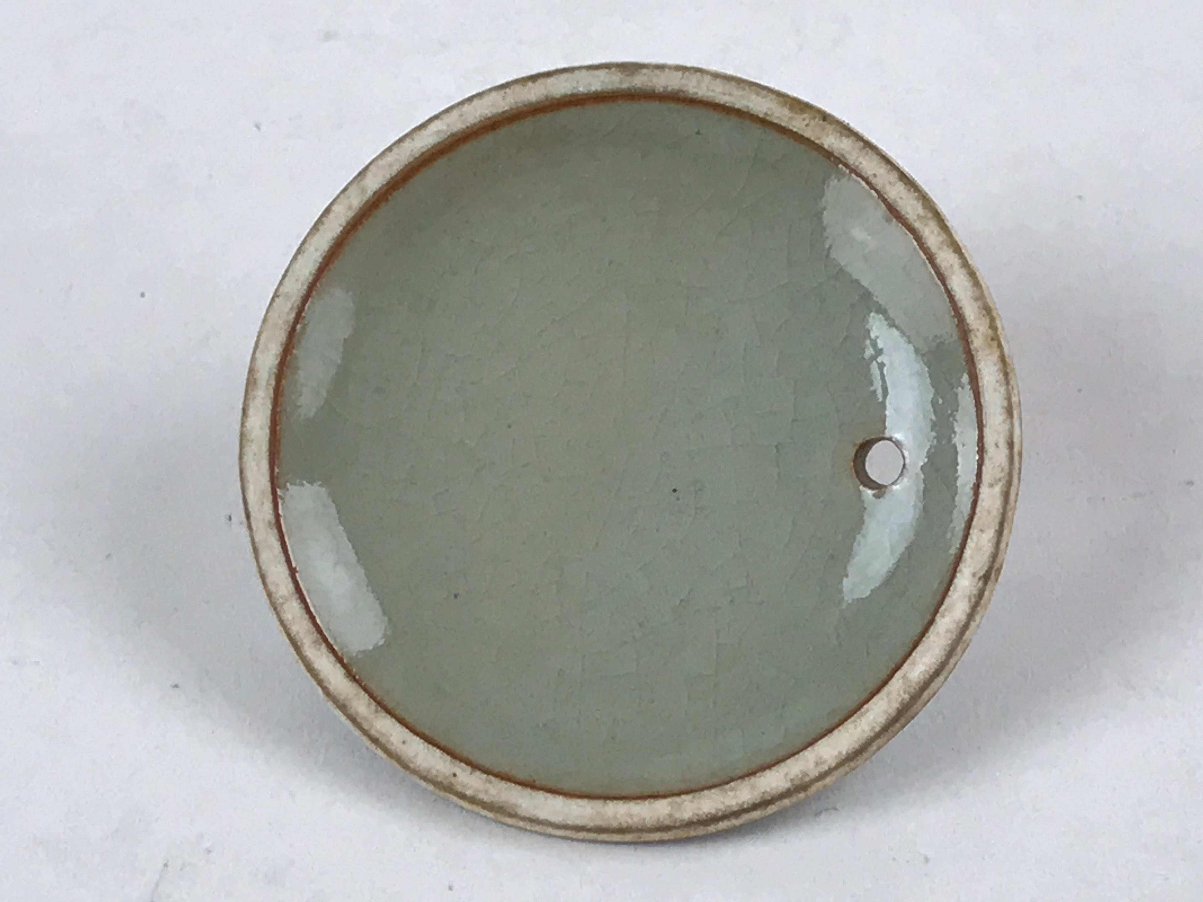 Japanese Porcelain Lidded Teapot Vtg Kyusu Light Green Crackle Glaze PY493