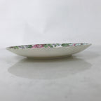 Japanese Porcelain Medium Serving Plate Chuzara Round Pink Floral Leaf Y242