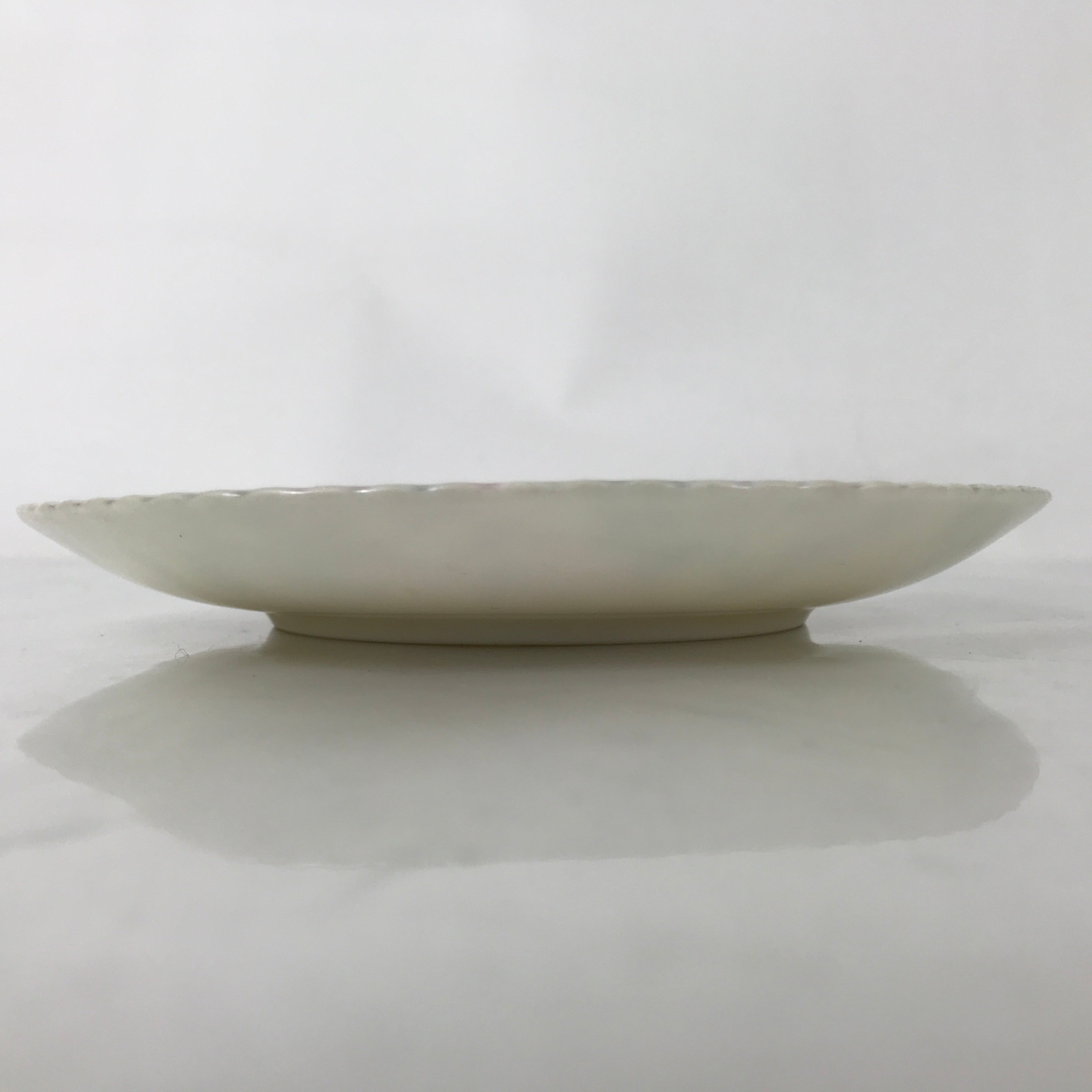 Japanese Porcelain Medium Serving Plate Chuzara Vtg Round Pink Floral Leaf Y246