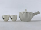 Japanese Porcelain Miniature Tea Set Vtg Kyusu Yokode Teapot 2 Cups White PY541