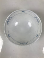 Japanese Porcelain Mino Ware Rice Bowl Chawan Vtg White Blue Plant Vine Tea Y493