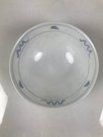 Japanese Porcelain Mino Ware Rice Bowl Chawan Vtg White Blue Plant Vine Tea Y493
