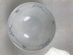 Japanese Porcelain Mino Ware Rice Bowl Chawan Vtg White Blue Plant Vine Tea Y496