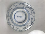 Japanese Porcelain Mino Ware Rice Bowl Chawan Vtg White Blue Plant Vine Tea Y500