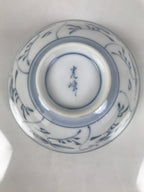 Japanese Porcelain Mino Ware Rice Bowl Chawan Vtg White Blue Plant Vine Tea Y501