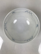 Japanese Porcelain Mino Ware Rice Bowl Chawan Vtg White Blue Plant Vine Tea Y503