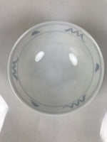 Japanese Porcelain Mino Ware Rice Bowl Chawan Vtg White Blue Plant Vine Tea Y503