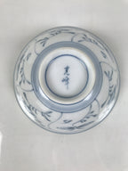 Japanese Porcelain Mino Ware Rice Bowl Chawan Vtg White Blue Plant Vine Tea Y504