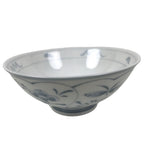 Japanese Porcelain Mino Ware Rice Bowl Chawan Vtg White Blue Plant Vine Tea Y504
