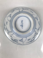 Japanese Porcelain Mino Ware Rice Bowl Chawan Vtg White Blue Plant Vine Tea Y506