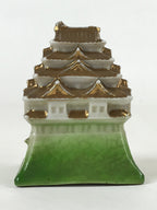 Japanese Porcelain Nagoya Castle Figurine Vtg Small Ceramic Souvenir Gold BD955