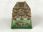 Japanese Porcelain Nagoya Castle Figurine Vtg Small Ceramic Souvenir Gold BD955