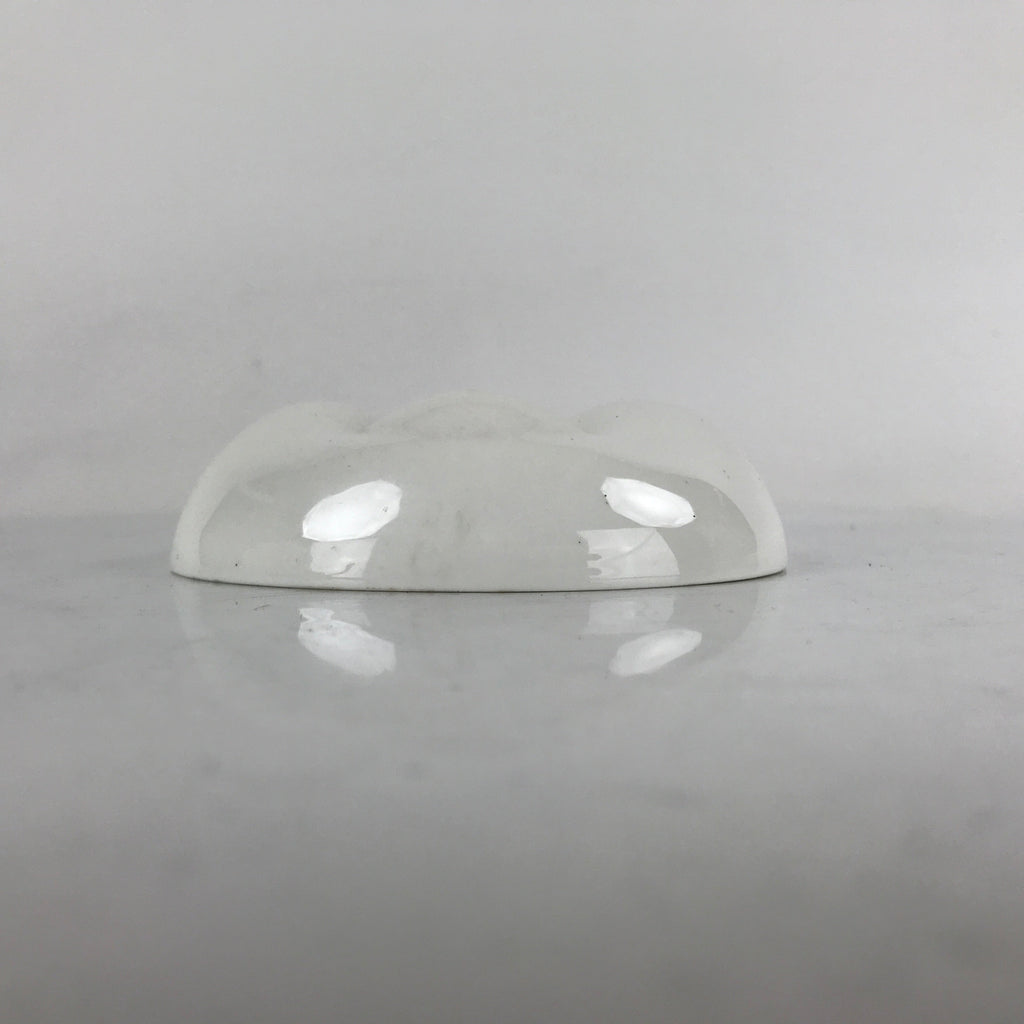 Japanese Porcelain Noh Mask Okame Vtg Otafuku Smile Woman Decoration White OM47