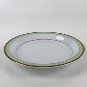 Japanese Porcelain Plate Keito Japan Fine China White Light Green Border PY255