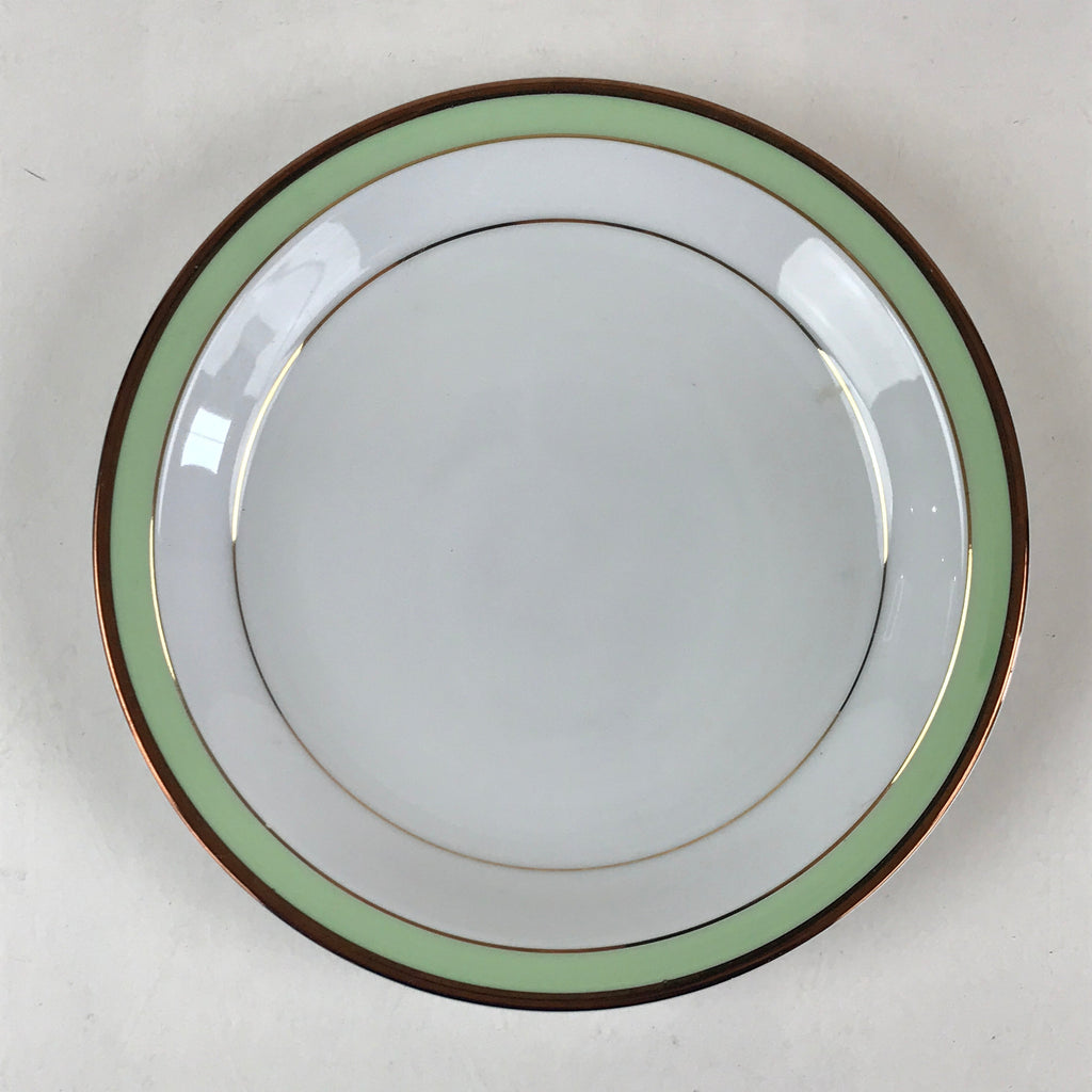 Japanese Porcelain Plate Keito Japan Fine China White Light Green Border PY255