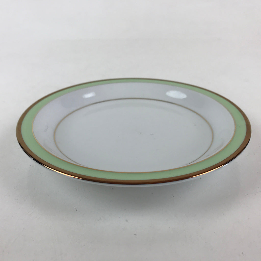 Japanese Porcelain Plate Keito Japan Fine China White Light Green Border PY256