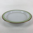 Japanese Porcelain Plate Keito Japan Fine China White Light Green Border PY256