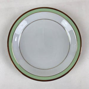 Japanese Porcelain Plate Keito Japan Fine China White Light Green Border PY256