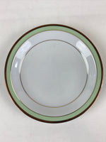 Japanese Porcelain Plate Keito Japan Fine China White Light Green Border PY257