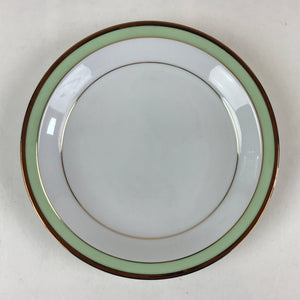 Japanese Porcelain Plate Keito Japan Fine China White Light Green Border PY257