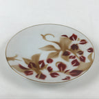 Japanese Porcelain Plate Pearl China White Red Brown Floral Leaf Design PY272
