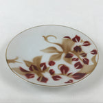 Japanese Porcelain Plate Pearl China White Red Brown Floral Leaf Design PY272