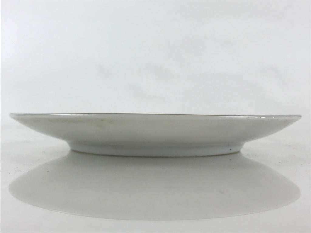 Japanese Porcelain Plate Pearl China White Red Brown Floral Leaf Design PY272