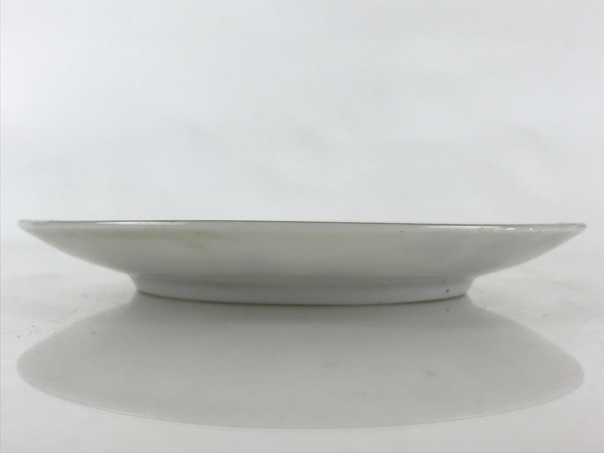 Japanese Porcelain Plate Pearl China White Red Brown Floral Leaf Design PY272