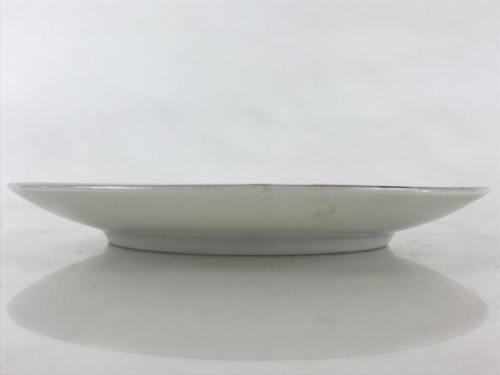 Japanese Porcelain Plate Pearl China White Red Brown Floral Leaf Design PY272