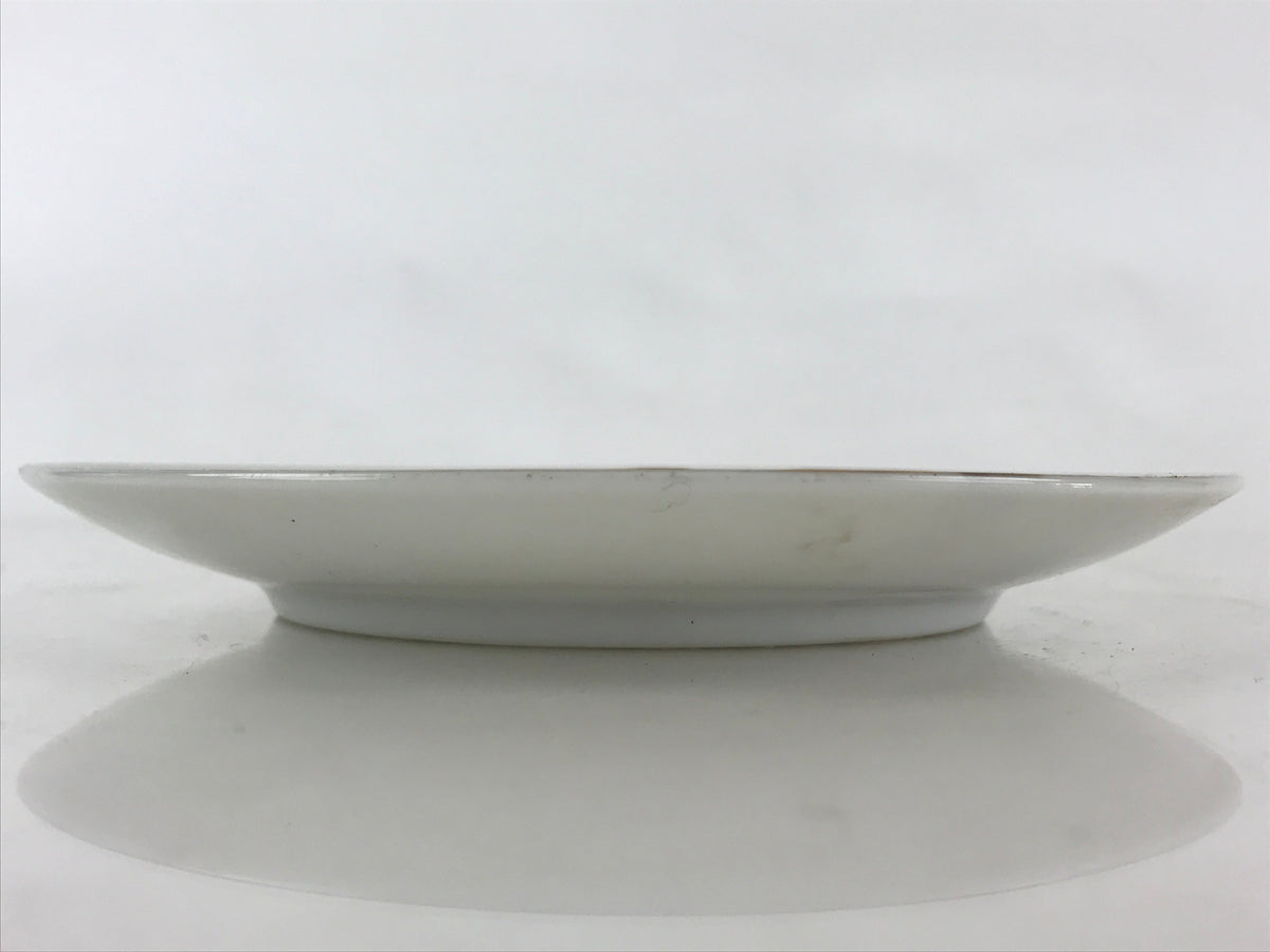 Japanese Porcelain Plate Pearl China White Red Brown Floral Leaf Design PY272
