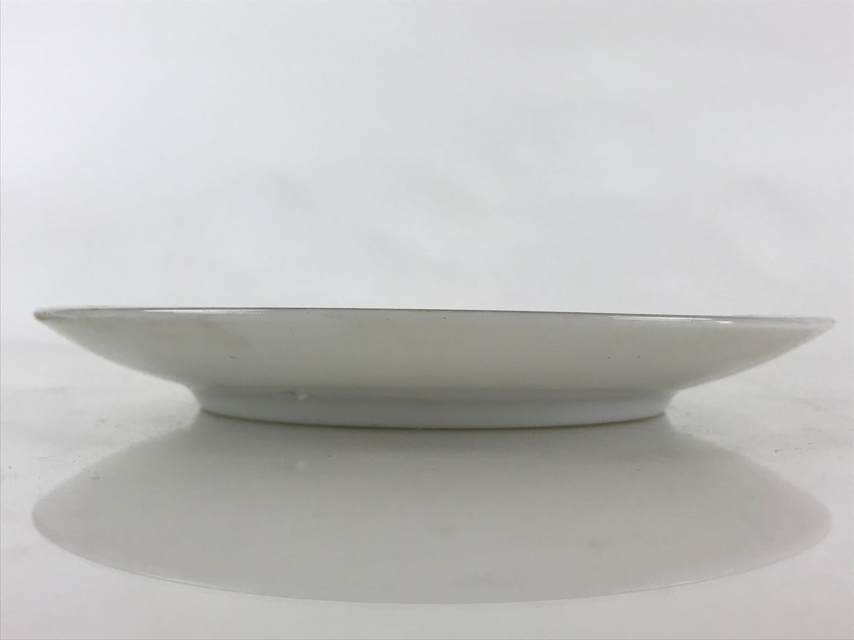 Japanese Porcelain Plate Pearl China White Red Brown Floral Leaf Design PY272