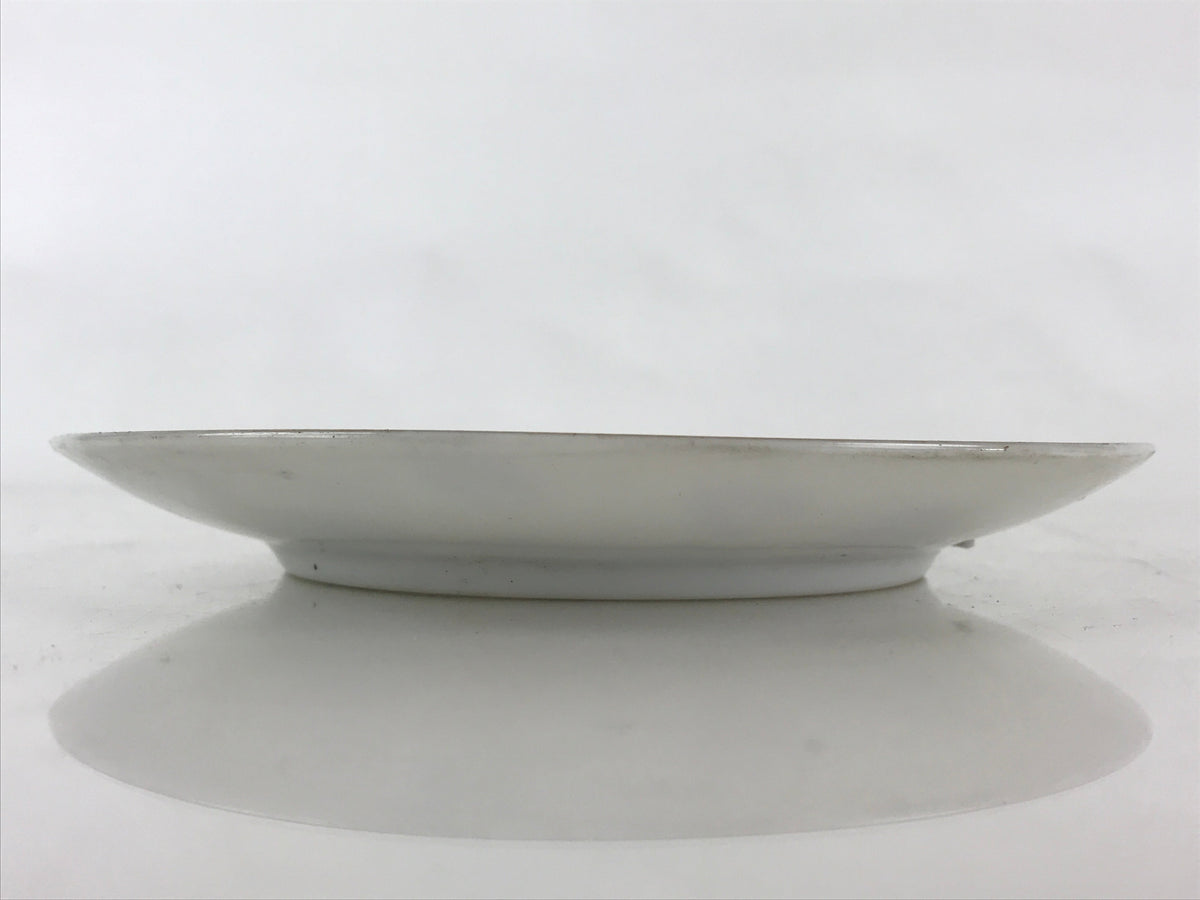 Japanese Porcelain Plate Pearl China White Red Brown Floral Leaf Design PY272