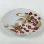 Japanese Porcelain Plate Pearl China White Red Brown Floral Leaf Design PY273