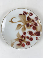 Japanese Porcelain Plate Pearl China White Red Brown Floral Leaf Design PY274