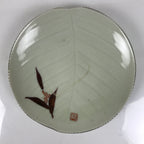 Japanese Porcelain Plate Sara Vtg Kozara Nanten Sacred Bamboo Leaf Celadon Y460