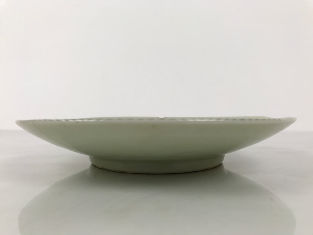 Japanese Porcelain Plate Sara Vtg Kozara Nanten Sacred Bamboo Leaf Celadon Y461