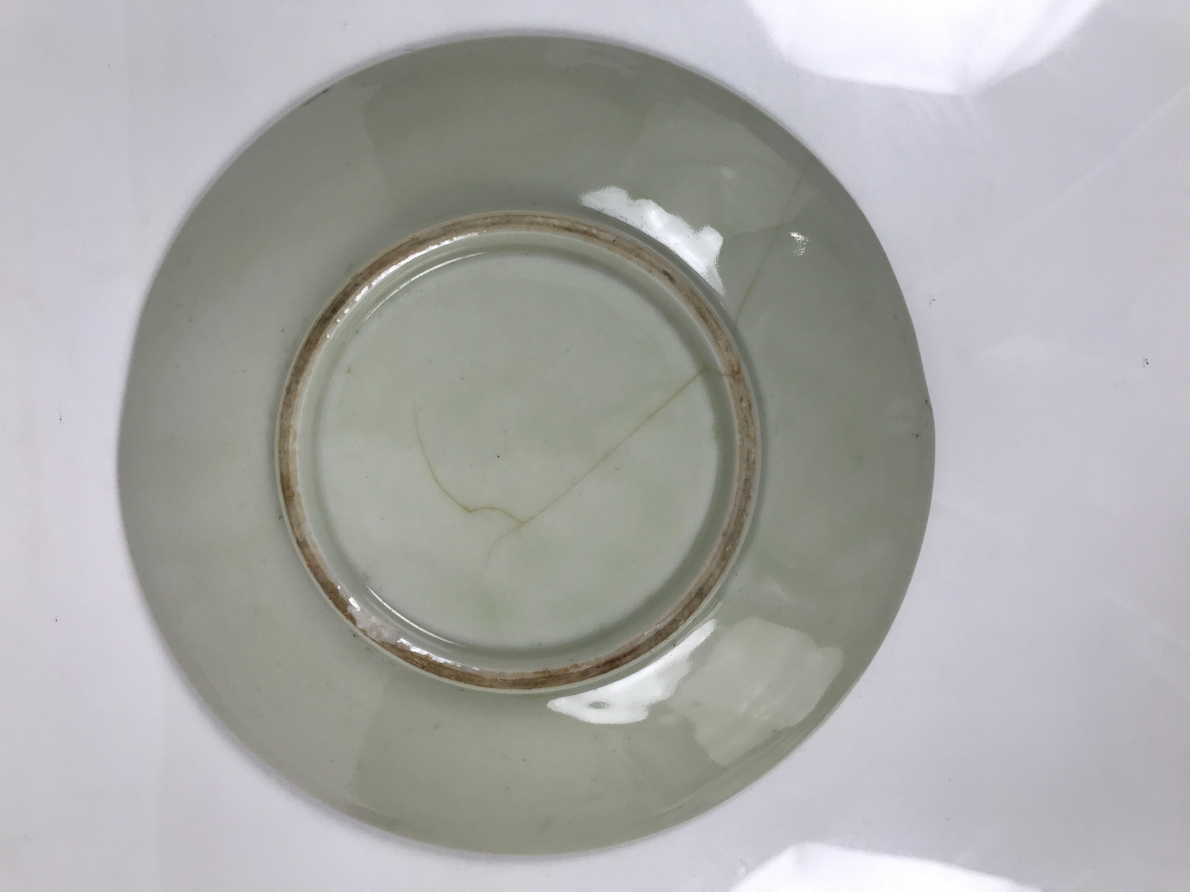 Japanese Porcelain Plate Sara Vtg Kozara Nanten Sacred Bamboo Leaf Celadon Y462
