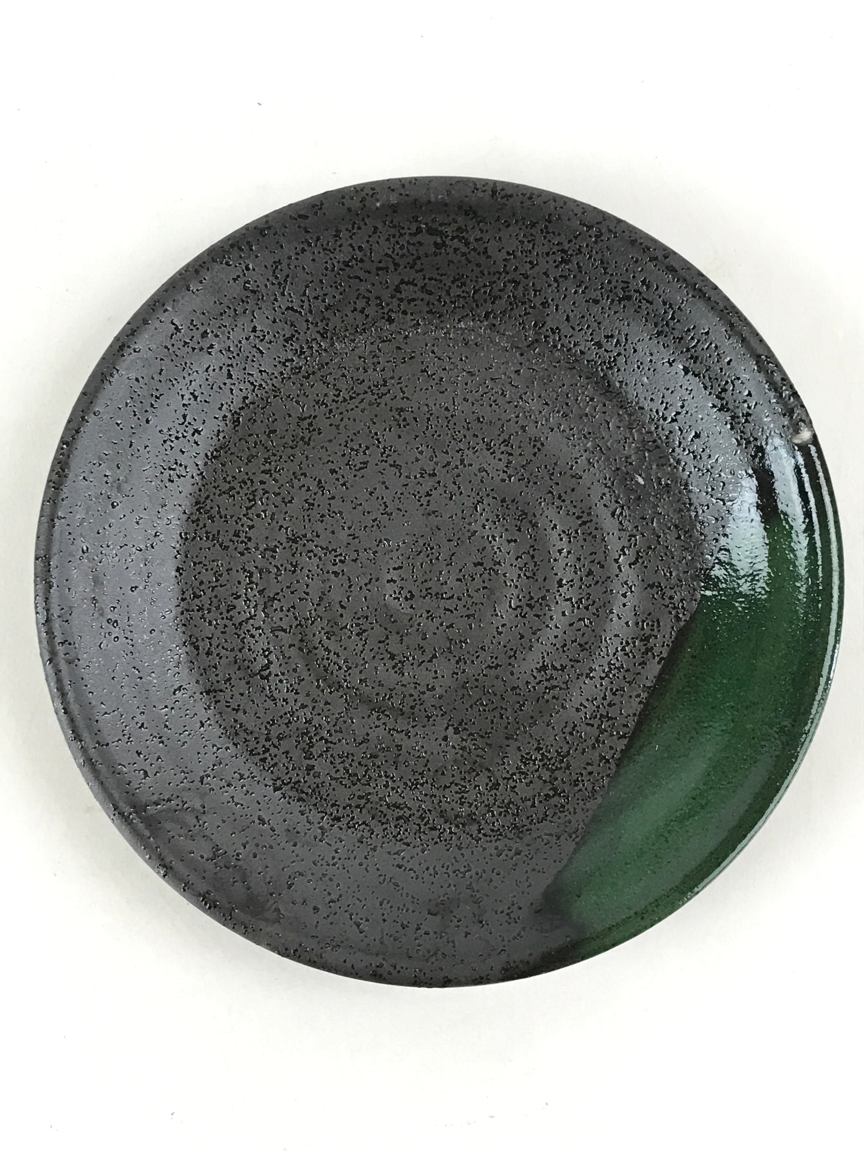 Japanese Porcelain Plate Small Plate Black Green Glaze Kozara Meimeizar PY417