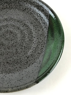 Japanese Porcelain Plate Small Plate Black Green Glaze Kozara Meimeizar PY418