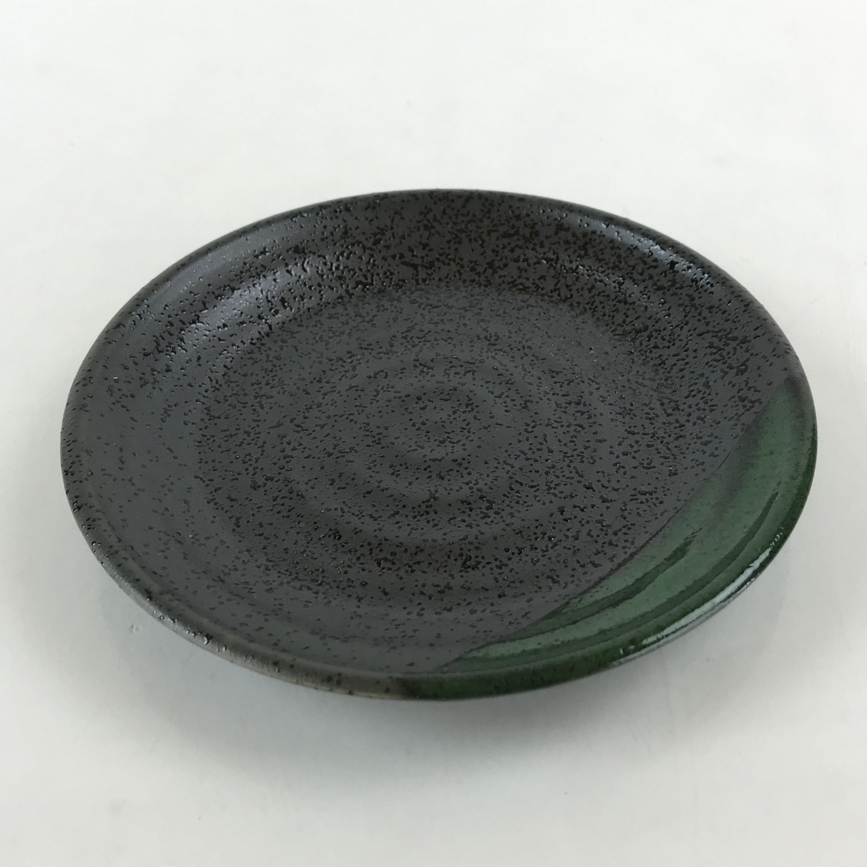 Japanese Porcelain Plate Small Plate Black Green Glaze Kozara Meimeizar PY418