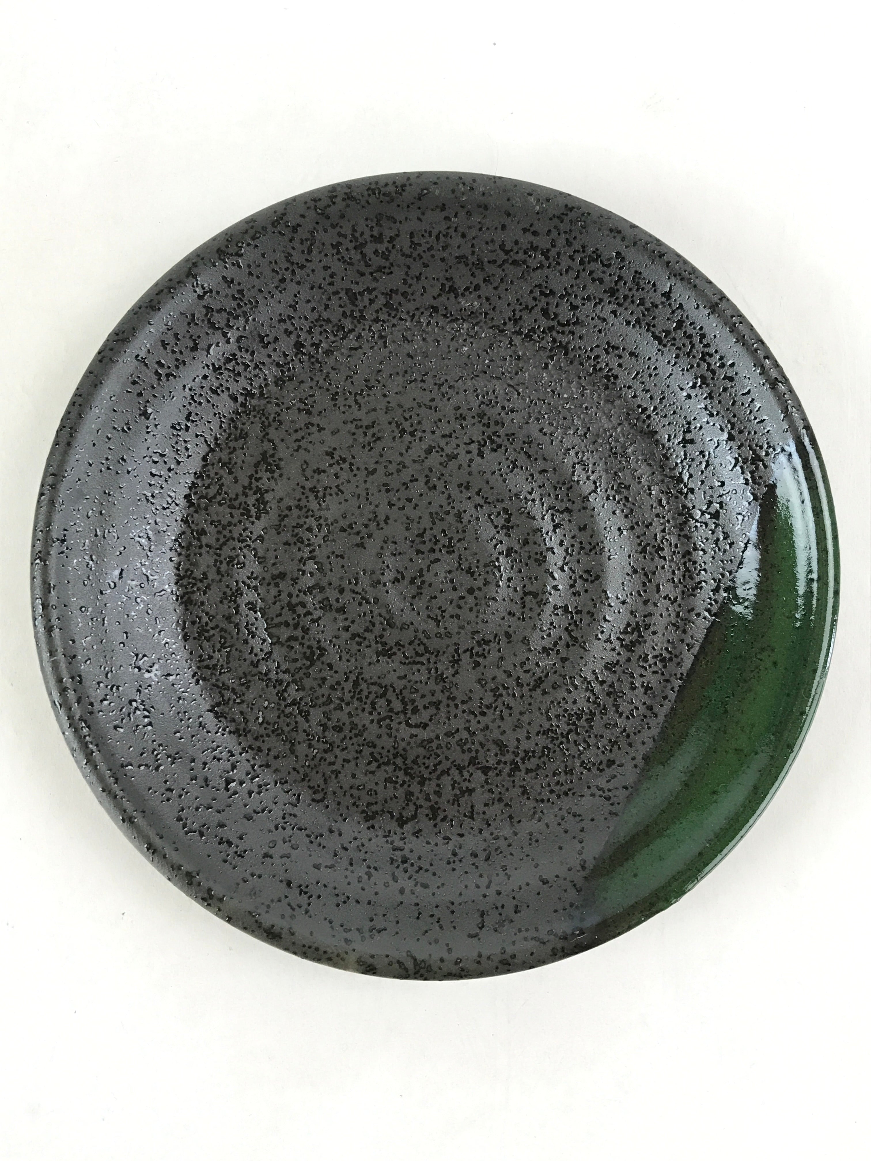 Japanese Porcelain Plate Small Plate Black Green Glaze Kozara Meimeizar PY420